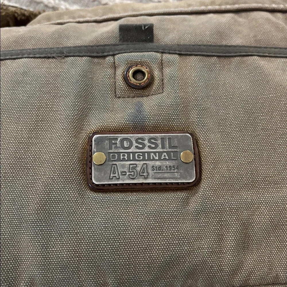 Fossil Original A-54 Messenger Commuter Bag Brown Canvas‎ Shoulder Crossbody